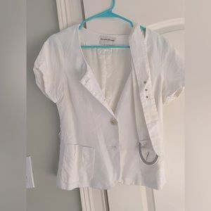 White linen banana republic blouse